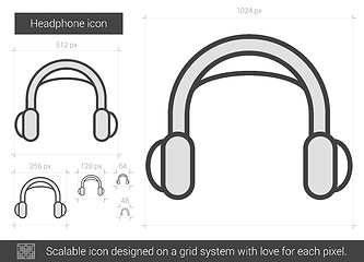 Image showing Headphone line icon.