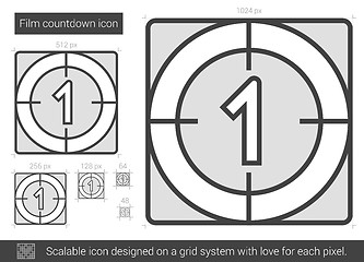 Image showing Film countdown line icon.