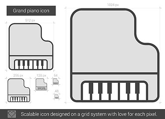 Image showing Grand piano line icon.