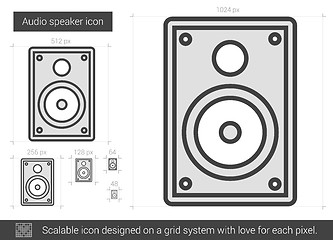 Image showing Audio speaker line icon.