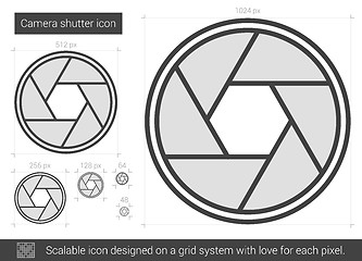 Image showing Camera shutter line icon.