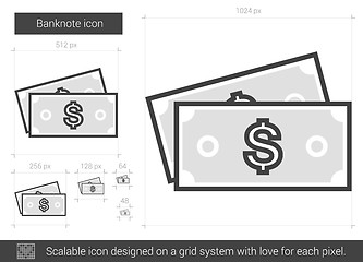 Image showing Banknote line icon.