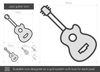 Image showing Jazz guitar line icon.