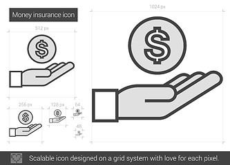 Image showing Money insurance line icon.