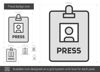 Image showing Press badge line icon.