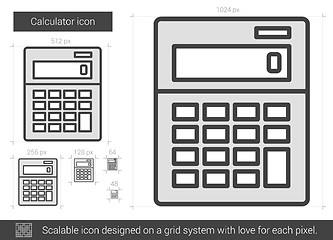 Image showing Calculator line icon.