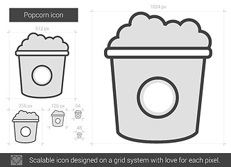 Image showing Popcorn line icon.