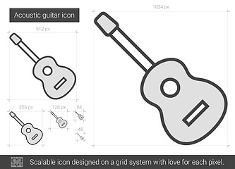 Image showing Acoustic guitar line icon.