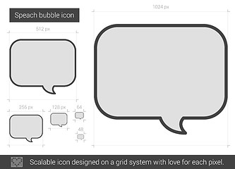 Image showing Speach bubble line icon.