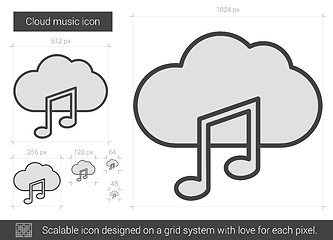 Image showing Cloud music line icon.