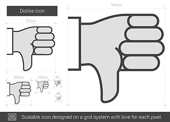 Image showing Dislike line icon.