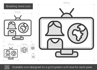 Image showing Breaking news line icon.