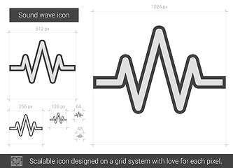 Image showing Sound wave line icon.