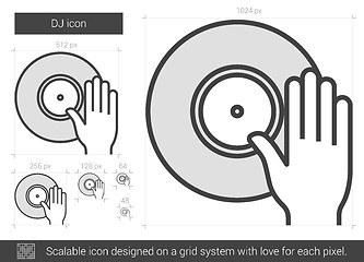 Image showing DJ line icon.