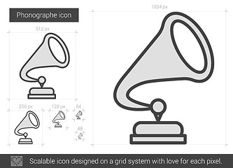 Image showing Phonographe line icon.