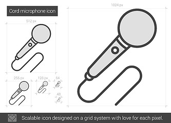 Image showing Cord microphone line icon.