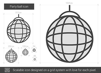 Image showing Party ball line icon.