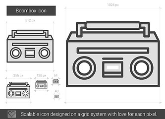 Image showing Boombox line icon.