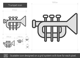 Image showing Trumpet line icon.