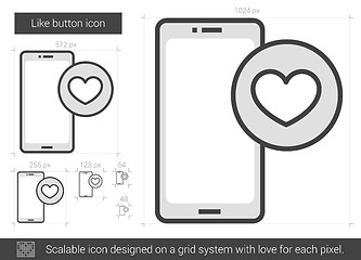 Image showing Like button line icon.