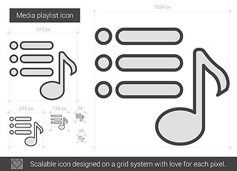 Image showing Media playlist line icon.