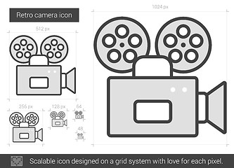 Image showing Retro camera line icon.