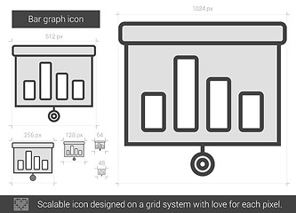 Image showing Bar graph line icon.