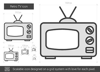 Image showing Retro TV line icon.