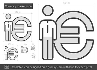 Image showing Currency market line icon.