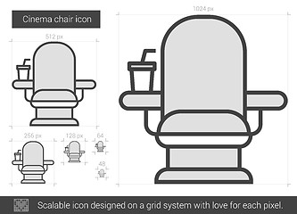 Image showing Cinema chair line icon.