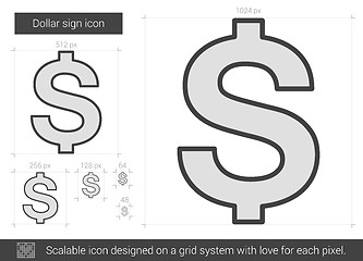 Image showing Dollar sign line icon.