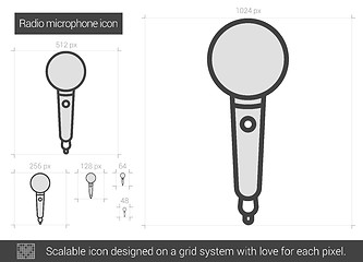 Image showing Radio microphone line icon.