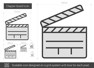 Image showing Clapper board line icon.