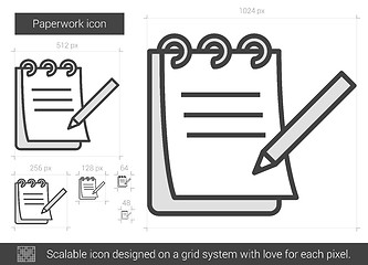 Image showing Paperwork line icon.