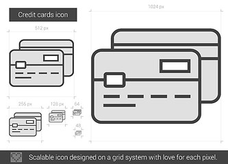 Image showing Credit cards line icon.