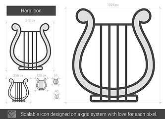 Image showing Harp line icon.