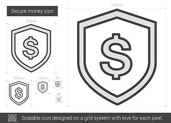 Image showing Secure money line icon.