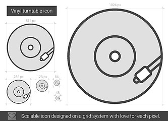 Image showing Vinyl turntable line icon.