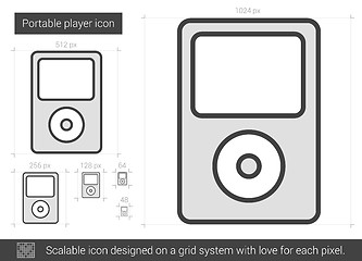 Image showing Portable player line icon.