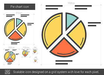 Image showing Pie chart line icon.