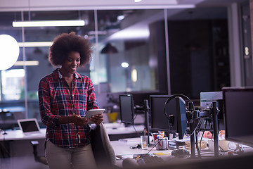 Image showing portrait of a young successful African-American woman in modern 