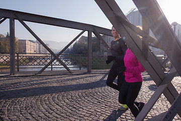 Image showing young  couple jogging