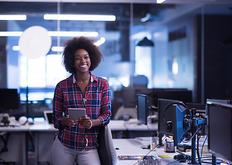 Image showing portrait of a young successful African-American woman in modern 