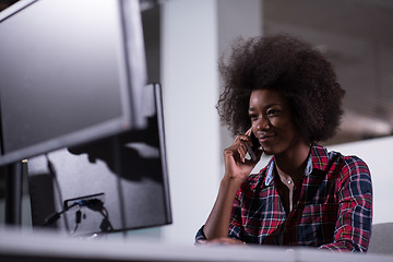 Image showing portrait of a young successful African-American woman in modern 