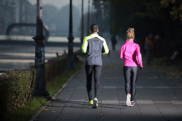 Image showing young  couple jogging