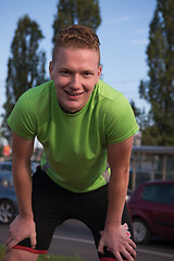 Image showing portrait of a young man on jogging