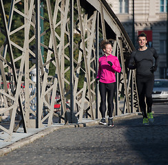 Image showing young  couple jogging