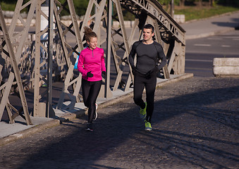 Image showing young  couple jogging