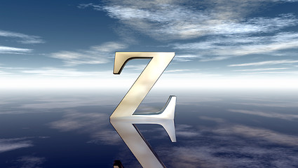 Image showing metal uppercase letter z under cloudy sky - 3d rendering