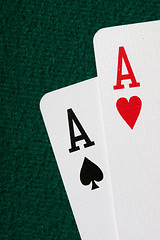 Image showing Close-up of pocket aces